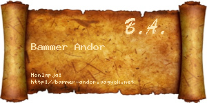 Bammer Andor névjegykártya